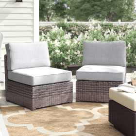 Armless Fully Assembled Patio Chair with Cushions