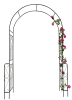 Metal Garden Arch W55'' x H94.5'' Garden Arbor Trellis Climbing Plants Support Rose Arch Outdoor Arch Black