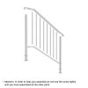 Handrails for Outdoor Steps, Iron Handrail Fits 3 Step, Transitional Handrail with Installation Kit, White