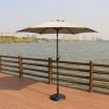 8.8 feet Outdoor Aluminum Patio Umbrella, Patio Umbrella, Market Umbrella with 33 pounds Round Resin Umbrella Base, Push Button Tilt and Crank lift