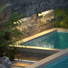 Indoor & Outdoor Wall Lamp, Acrylic Waterfall Outdoor Wall Light for Patios, Gardens, Pathways