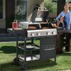 2+2 Multi-function Burner Gas Grill and Griddle Combo with Cover for Outdoor Cooking While Camping or Tailgating - BBQ,FRYING,PIZZA.