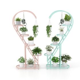 5 Tier Metal Plant Stand with Hanging Hook for Multiple Plants