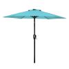 7.5ft Patio Outdoor Table Market Yard Umbrella with Push Button Tilt/Crank, 6 Sturdy Ribs for Garden, Deck, Backyard, Pool, Turquoise