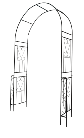 Metal Garden Arch W55'' x H94.5'' Garden Arbor Trellis Climbing Plants Support Rose Arch Outdoor Arch Cream White