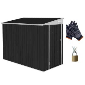 Outsunny 4' x 8' Metal Outdoor Storage Shed, Lean to Storage Shed, Garden Tool Storage House with Lockable Door and 2 Air Vents for Backyard, Patio