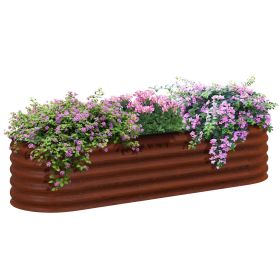 Outsunny 6.5' x 2' x 1.4' Galvanized Raised Garden Bed Kit, Outdoor Metal Elevated Planter Box with Safety Edging