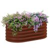 Outsunny 3.5' x 2' x 1.4' Galvanized Raised Garden Bed Kit, Outdoor Metal Elevated Planter Box with Safety Edging