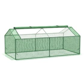 Outsunny 71" x 36" x 28" Mini Greenhouse Portable Hot House for Plants with Large Zipper Windows for Outdoor, Indoor, Garden, Green