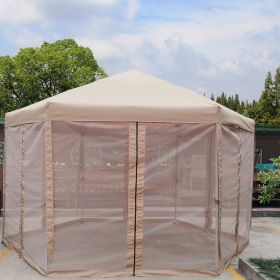 13 Ft. W x 13 Ft. D x 9.2ft Pop-Up Gazebo Tent Outdoor Canopy Hexagonal Canopies Gazebos & Pergolas 6 Sided for Patio Garden Backyard Sun Shelter BBQ