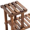 6 Tier Wooden Shelf Storage Plant Rack Stand