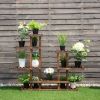 6 Tier Wooden Shelf Storage Plant Rack Stand