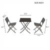 Rattan Patio Bistro Set, 3 Piece Foldable Outdoor Patio Furniture Sets, with Folding Table and Two Chairs, for Garden, Backyard, Pool, Lawn, Porch