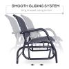 Outsunny 2-Person Outdoor Glider Bench, Patio Double Swing Rocking Chair Loveseat w/ Powder Coated Steel Frame for Backyard Garden Porch, Black