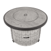 36 inch Gas Propane Fire Pit Table, 50000 BTU Round Gas Fire Table with Lid & Lava Rock, Grey Rattan & Wicker Base