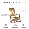 Outsunny Outdoor Rocking Chair, Patio Wooden Rocking Chair with Smooth Armrests, High Back for Garden, Balcony, Porch, Supports Up to 352 lbs.