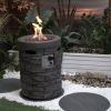 32000 BTU, CSA Certification Diameter 20 Inch Round Outdoor Gas Fire Pit,Contain 2.5kg Lava Stone And Rainproof Cover