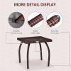 Outdoor PE Wicker Side Table, Small Square Rattan End Table, All-Weather Material Coffee Table for Garden, Balcony, Backyard, Brown