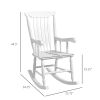 Outsunny Outdoor Wood Rocking Chair, 350 lbs. Porch Rocker with High Back for Garden, Patio, Balcony, White