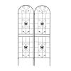 2 Pack Metal Garden Trellis 86.7" x 19.7" Rustproof Trellis for Climbing Plants Outdoor Flower Support Black