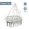 2 Person Hanging Hammock Chair with Cushion Macrame Swing