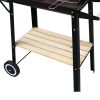 85*42*86cm Four Legs With Wheels Square Enamel Charcoal Oven Black Red