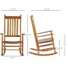 Outsunny Outdoor Rocking Chair, Patio Wooden Rocking Chair with Smooth Armrests, High Back for Garden, Balcony, Porch, Supports Up to 352 lbs.