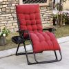 Outsunny Zero Gravity Chair, Folding Reclining Lounge Chair with Padded Cushion, Side Tray for Indoor and Outdoor, Supports up to 264 lbs., Red