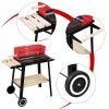 85*42*86cm Four Legs With Wheels Square Enamel Charcoal Oven Black Red