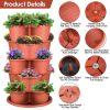 5 Tier Vertical Stackable Planter Garden Tower Stackable Planter Outdoor Gardening Pots for Strawberries Flowers Herbs Vegetables