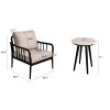 3PC Outdoor Aluminum Patio Furniture Chaise Lounge Set, 2 Chaise & 1 End Table with Modern Tapered Feet