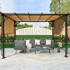 9.5 x 12 Ft Outdoor Pergola Patio Gazebo,Retractable Shade Canopy,Steel Frame Grape Gazebo,Sunshelter Pergola for Gardens,Terraces,Backyard