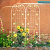 4 Pack Metal Garden Trellis 71" x 19.7" Rustproof Trellis for Climbing Plants Outdoor Flower Support Cream White