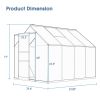 8' L x 6' W Walk-in Polycarbonate Greenhouse with Roof Vent,Sliding Doors,Aluminum Hobby Hot House for Outdoor Garden Backyard