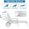 193*64.5*93cm Backrest Adjustable Courtyard Cast Aluminum Lying Bed White