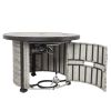 36 inch Gas Propane Fire Pit Table, 50000 BTU Round Gas Fire Table with Lid & Lava Rock, Grey Rattan & Wicker Base