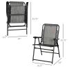 Outsunny Patio Folding Chair, Outdoor Bungee Sling Chair w/ Armrests, Portable Lawn Chair for Camping, Garden, Pool, Beach, Backyard, Gray