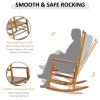 Outsunny Outdoor Rocking Chair, Patio Wooden Rocking Chair with Smooth Armrests, High Back for Garden, Balcony, Porch, Supports Up to 352 lbs.