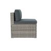 6 Pieces PE Rattan sectional Outdoor Furniture Cushioned Sofa set Grey Wicker, Dark Grey Cushion