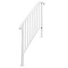 Handrails for Outdoor Steps, Iron Handrail Fits 3 Step, Transitional Handrail with Installation Kit, White