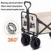 Wagon,Heavy Duty Garden Cart with All Terrain Wheels,Collapsible Folding Wagon Cart