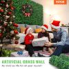 VEVOR Artificial Boxwood Panel UV 24pcs Boxwood Hedge Wall Panels Artificial Grass Backdrop Wall 24" X 16" 4 cm Green Grass Wall