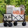 Wagon,Heavy Duty Garden Cart with All Terrain Wheels,Collapsible Folding Wagon Cart