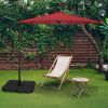 10ft Offset Umbrella Cantilever Patio Hanging Umbrella Outdoor Market Umbrella with Crank & Cross Base Suitable for Garden, Lawn, backyard and Deck