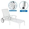 193*64.5*93cm Backrest Adjustable Courtyard Cast Aluminum Lying Bed White