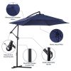 10ft Cantilever Patio Umbrella, Offset Hanging Outdoor Table Umbrella with Tilt Crank, 6 Sturdy Ribs, UV 50+ Protection Sun Shade for Market, Garden