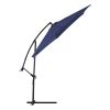 10ft Cantilever Patio Umbrella, Offset Hanging Outdoor Table Umbrella with Tilt Crank, 6 Sturdy Ribs, UV 50+ Protection Sun Shade for Market, Garden