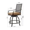 Outdoor Living Swivels Bar Stools, Outdoor Bistro Set for Garden Balcony Backyard Deck, High Bar Chairs with Seat Cushion,Khaki(2 Chairs)