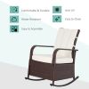 Outsunny Wicker Outdoor Rocking Chair, Patio Recliner with Adjustment Backrest