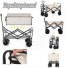 Wagon,Heavy Duty Garden Cart with All Terrain Wheels,Collapsible Folding Wagon Cart